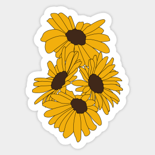 Yellow flowers, Daisy's Sticker